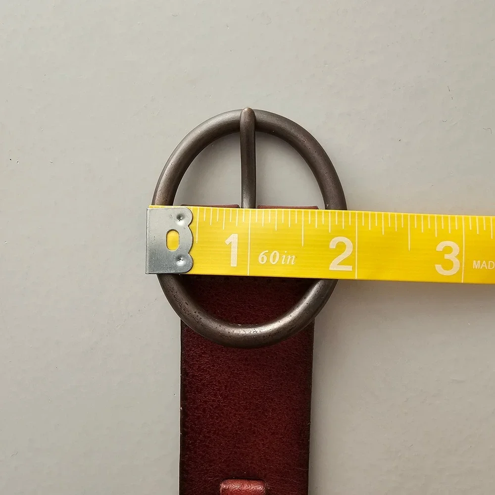 Fossil Womens Brown Leather Linked‎ Disc Belt Boho Large Festival Granola Girl